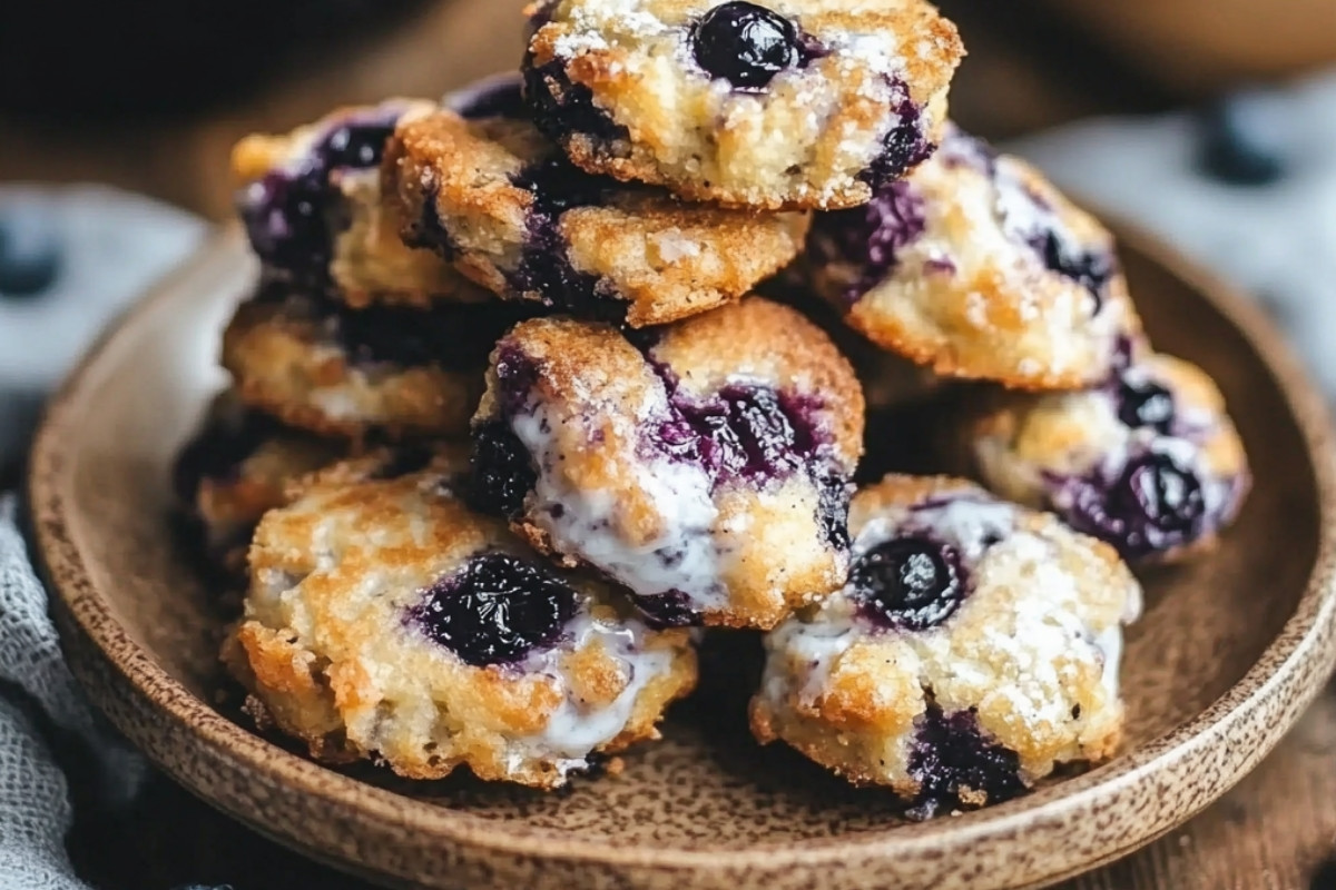 Healthy Baked Blueberry Greek Yogurt Fritters