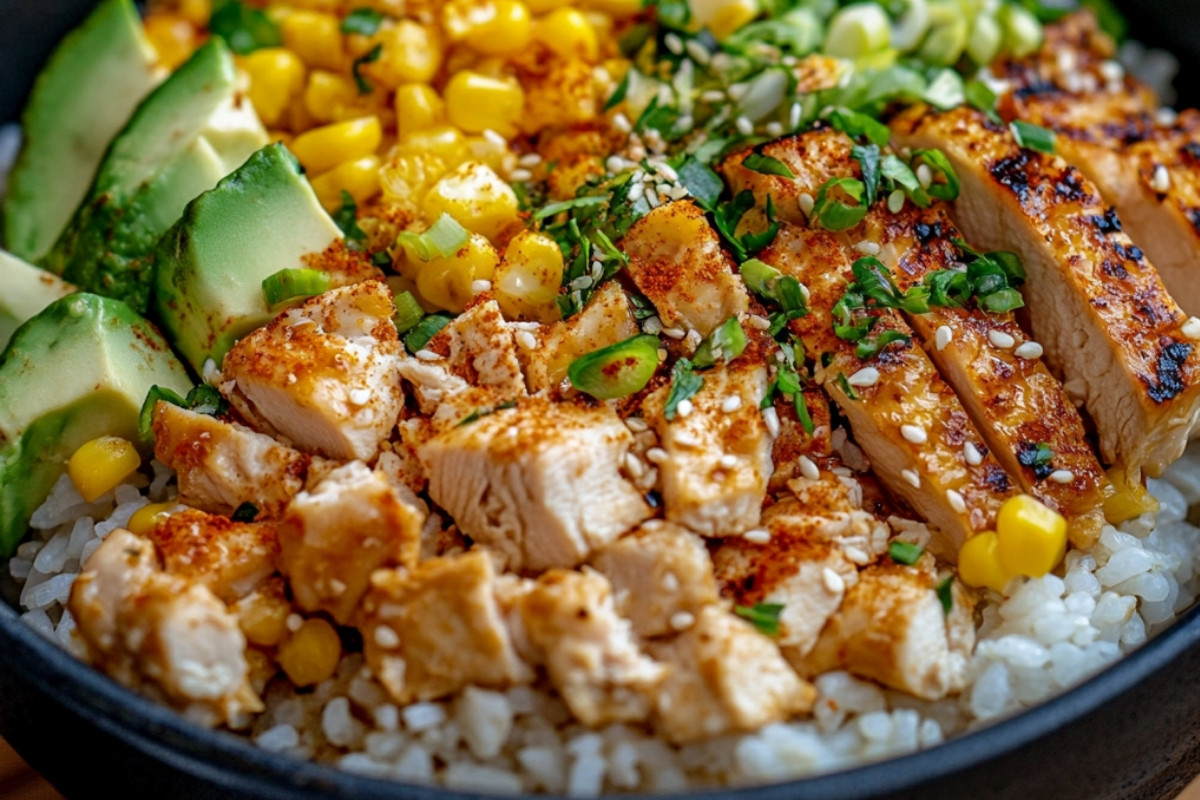 Street Corn Chicken Rice Bowl