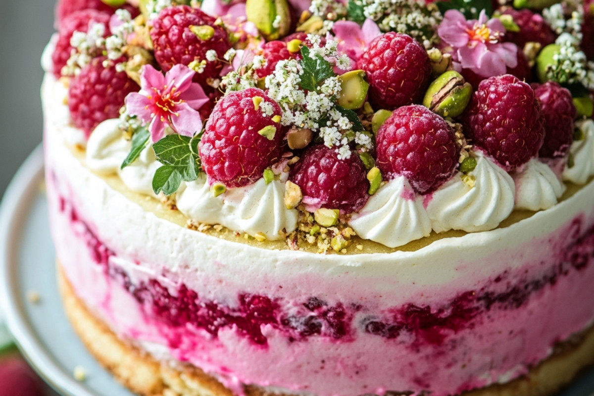 Heavenly Delight: Irresistible Raspberry-Pistachio Cake Recipe