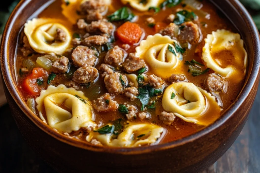 Irresistible Comforting Crockpot Sausage Tortellini Soup Recipe